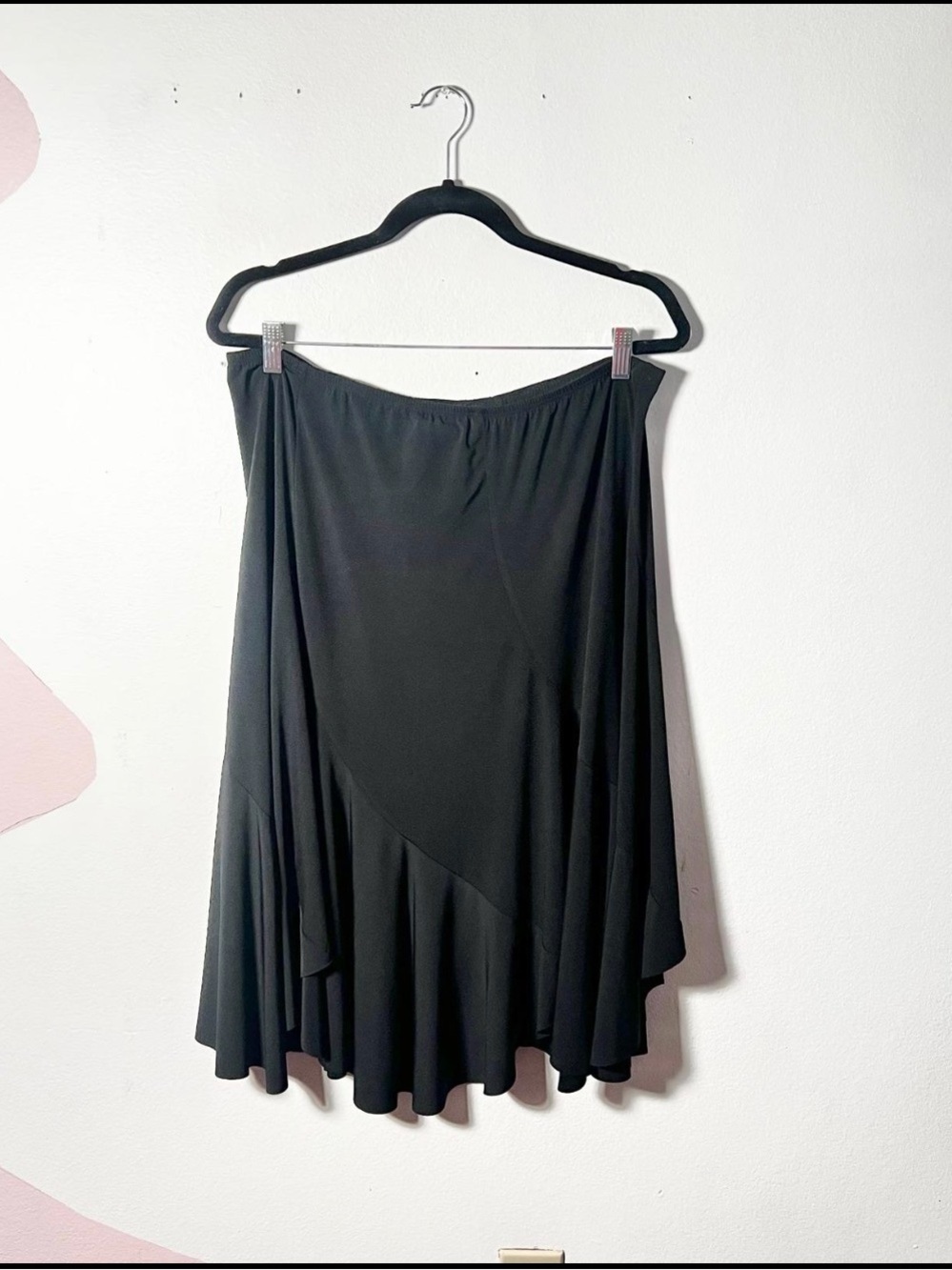 Vtg Y2k Black Midi Skirt Asymmetrical Fairy Whimsigoth | Fits Sizes 14-18 US